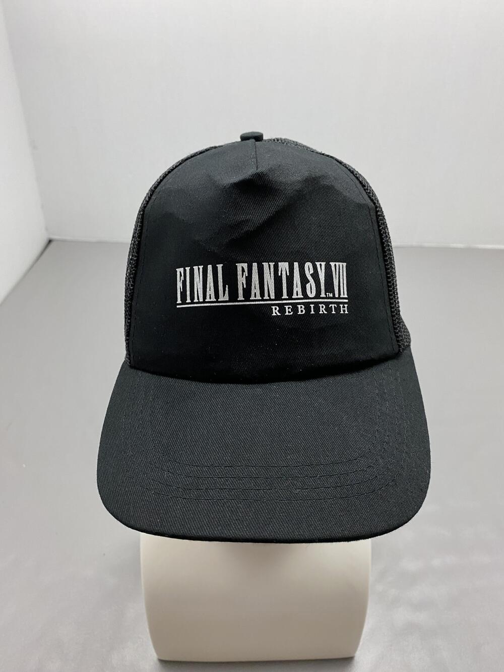 Final Fantasy VII Rebirth Hat Cap Snap Back One Size Black Trucker Mesh Back